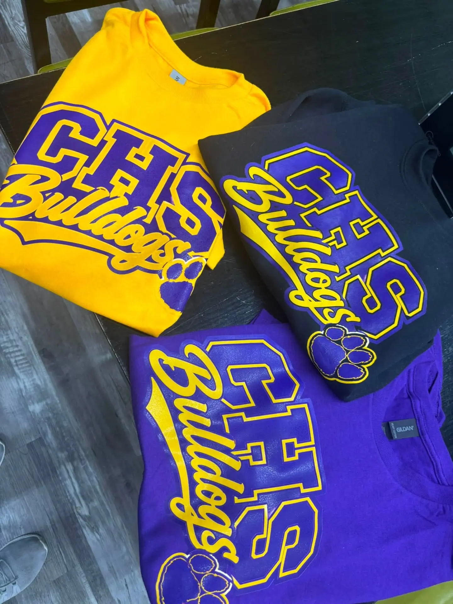 Custom CHS Bulldogs school spirit shirts made by Lil Mama's